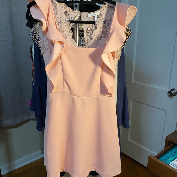 BCBGeneration Ruffled Square-Neck Dress - Picture 3 of 5